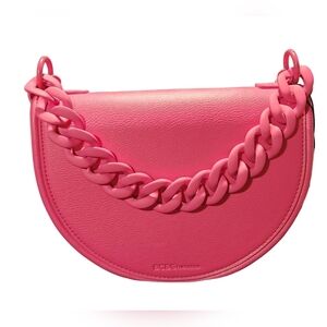BCBGeneration Magenta Chain Cresent Crossbody Purse NWT Hot Pink